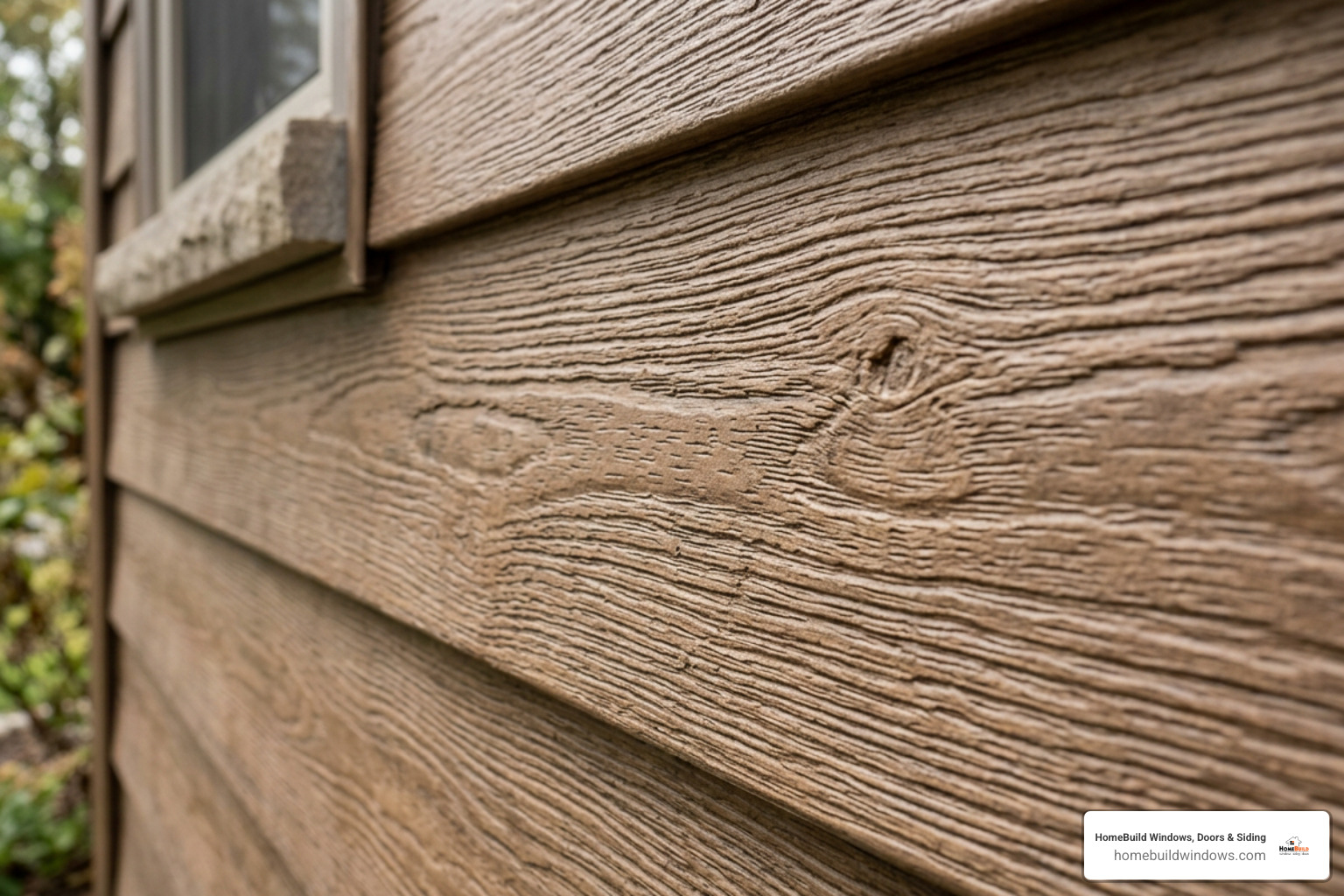 TrueTexture woodgrain detail on Cedar Impressions polymer siding panel