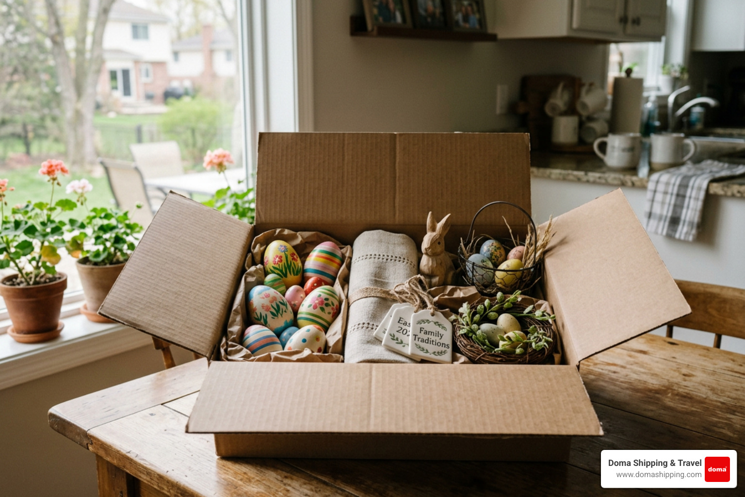 non-perishable Easter gifts in a sturdy shipping box non-perishable Easter gifts in a sturdy shipping box