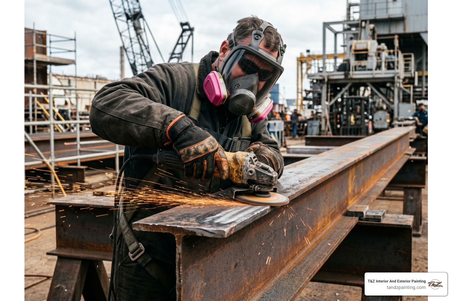 professional sanding preparation on metal surfaces