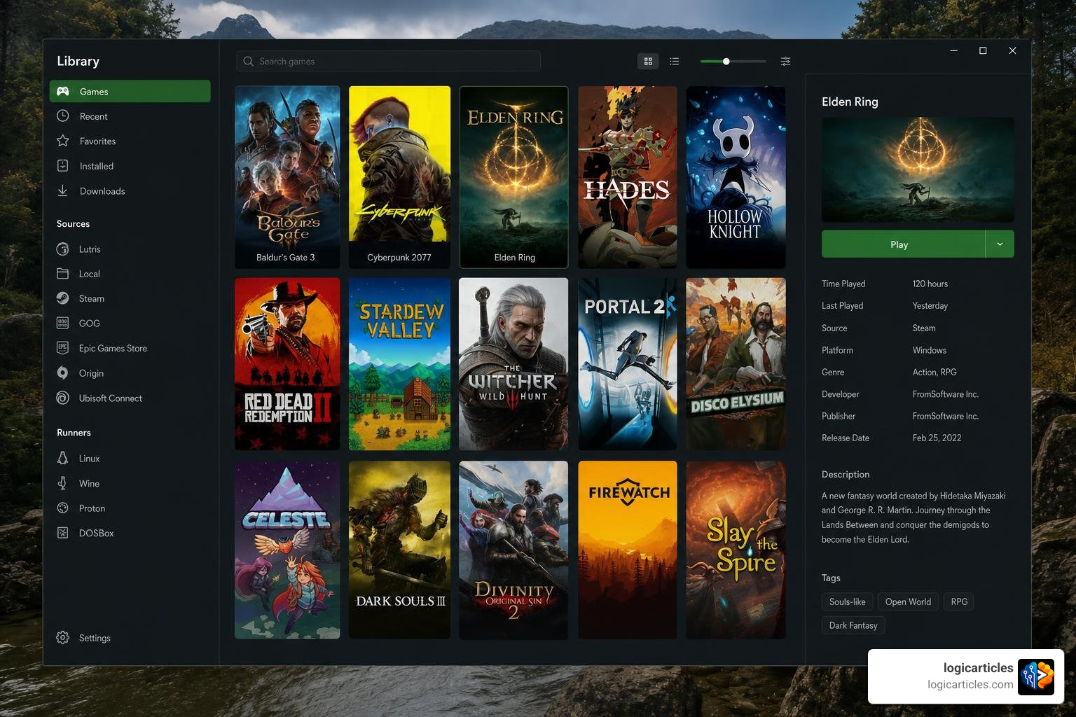 open-source game launcher interface with custom themes and metadata open-source game launcher interface with custom themes and metadata