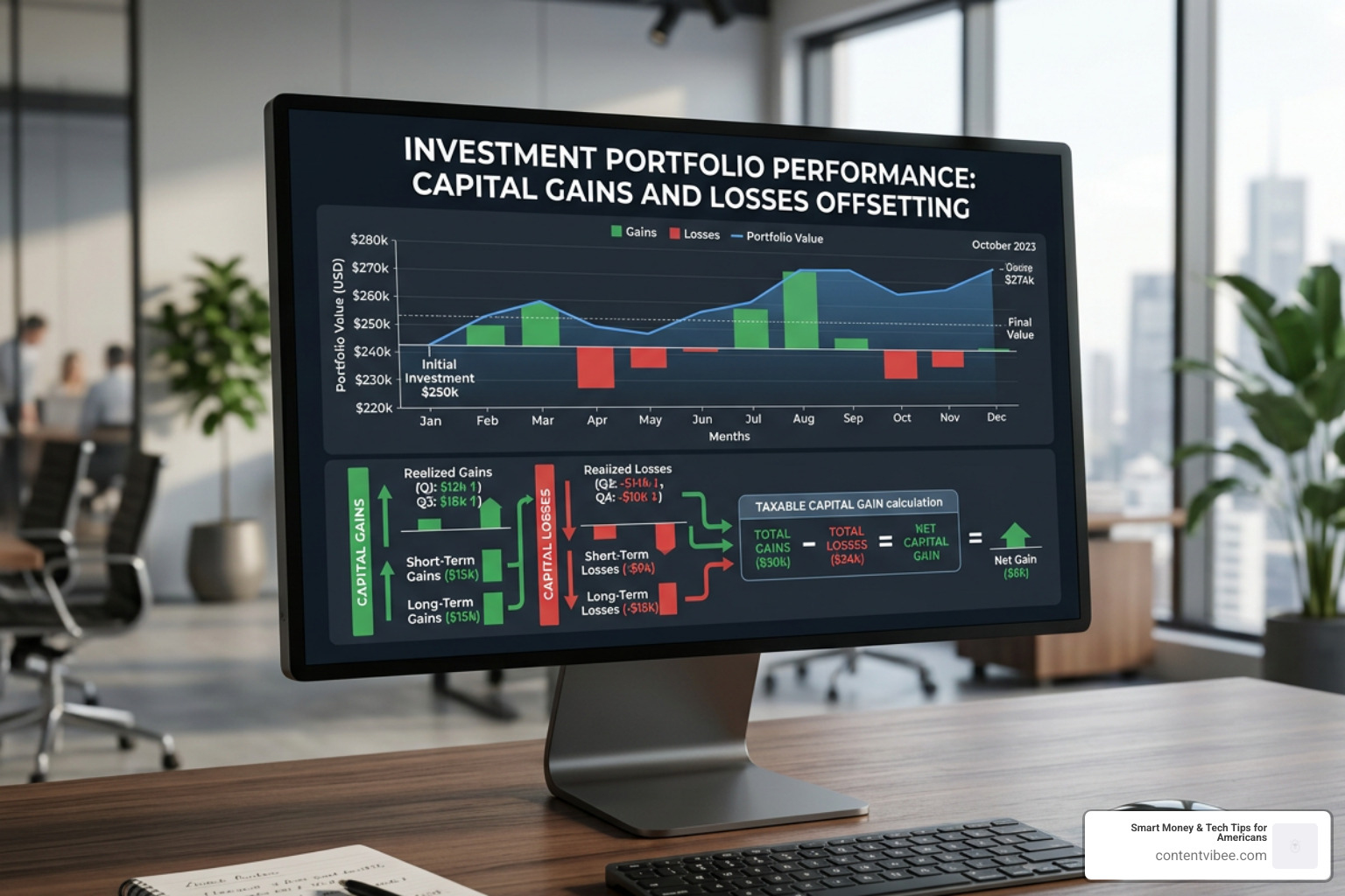 Capital gains offsetting losses diagram