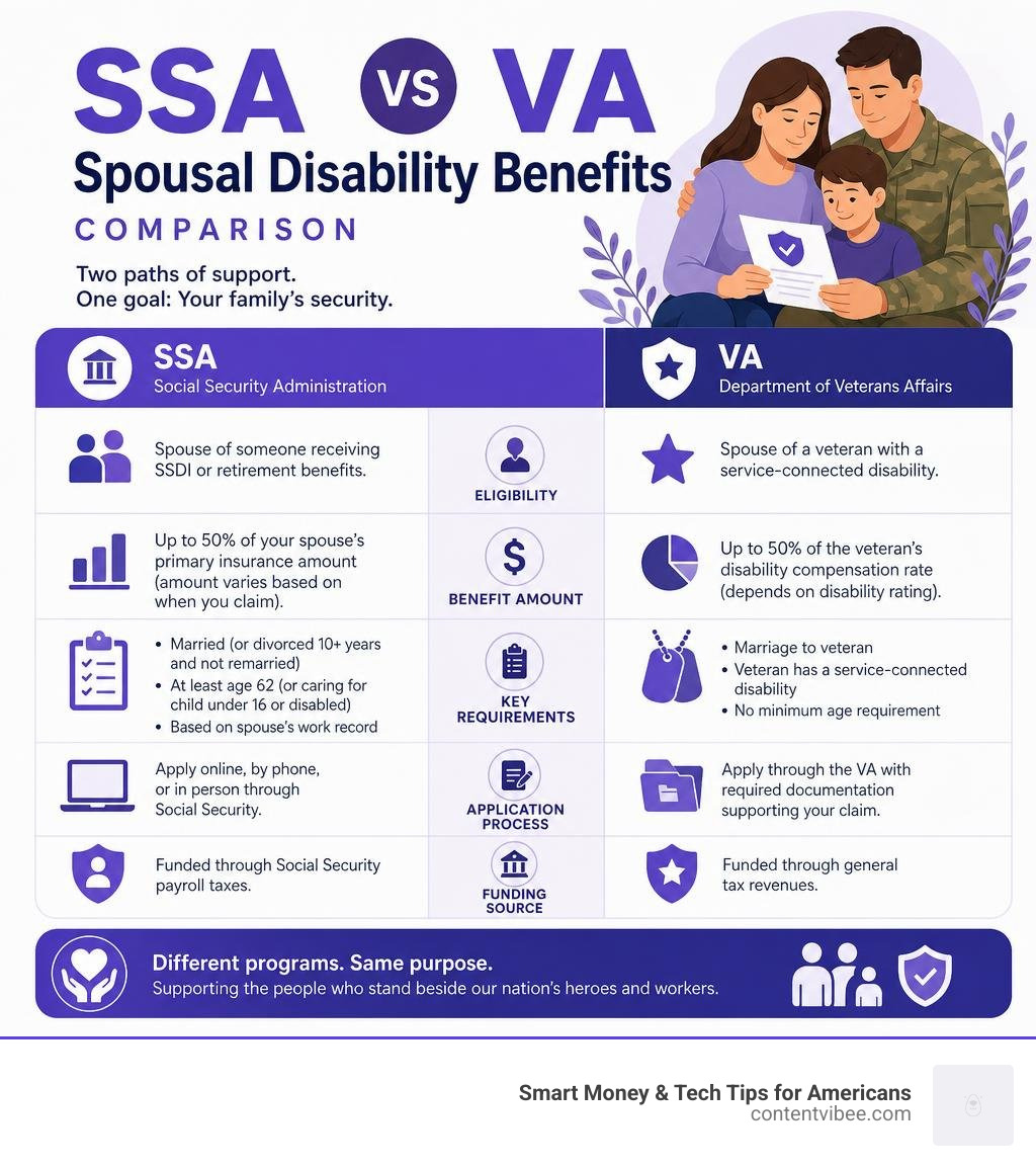 SSA vs VA spousal disability benefits comparison infographic infographic SSA vs VA spousal disability benefits comparison infographic infographic
