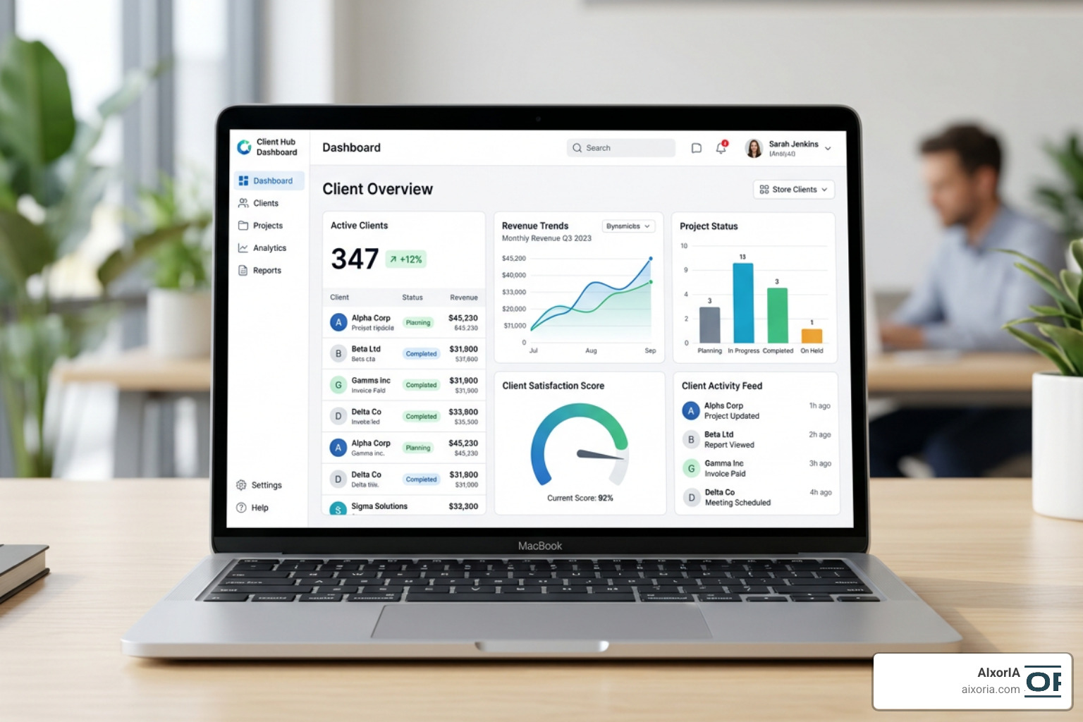 digital client visualization hub interface