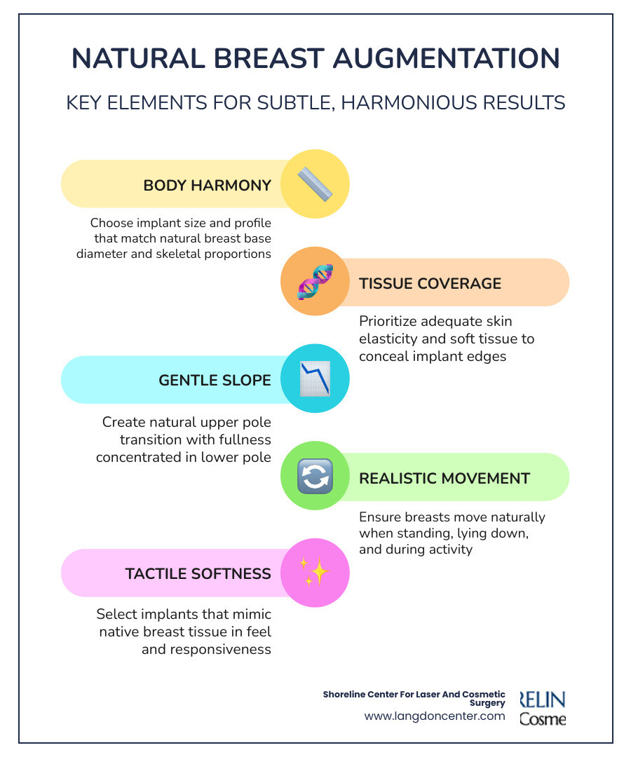 Key elements of natural breast augmentation infographic infographic