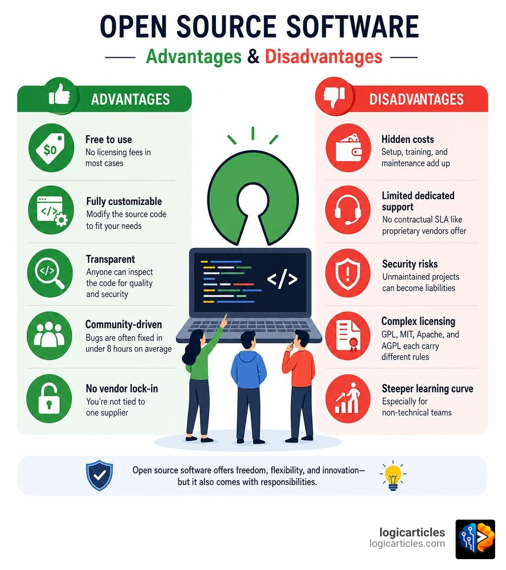 Open source advantages and disadvantages quick-reference infographic infographic Open source advantages and disadvantages quick-reference infographic infographic