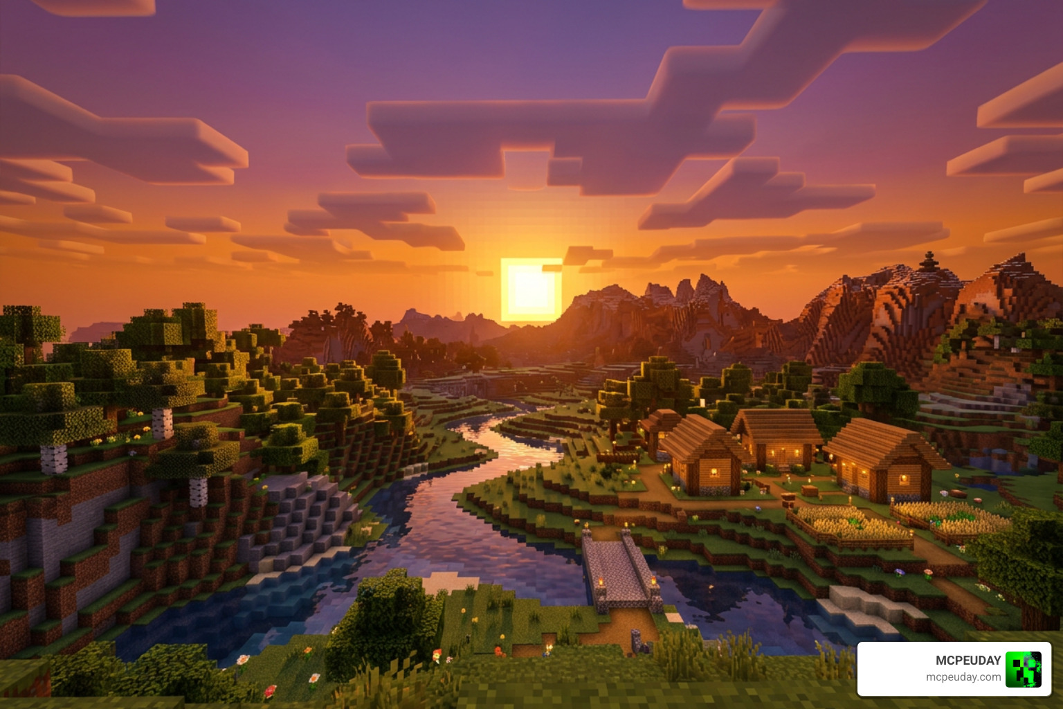 Sunset visuals with AziFy showing warm orange and purple sky gradients