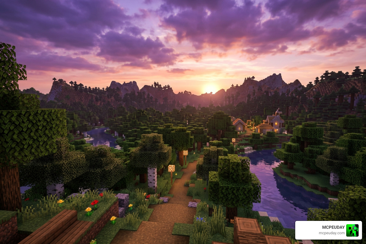 Sunset with purple tinted skies using Xiao Reimagined Shader