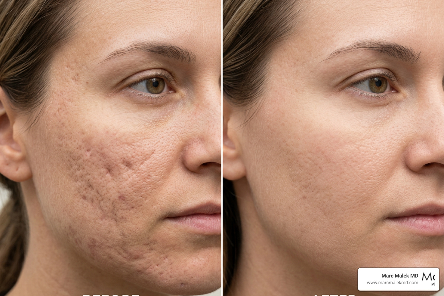 Acne scar reduction results with CO2 laser Acne scar reduction results with CO2 laser