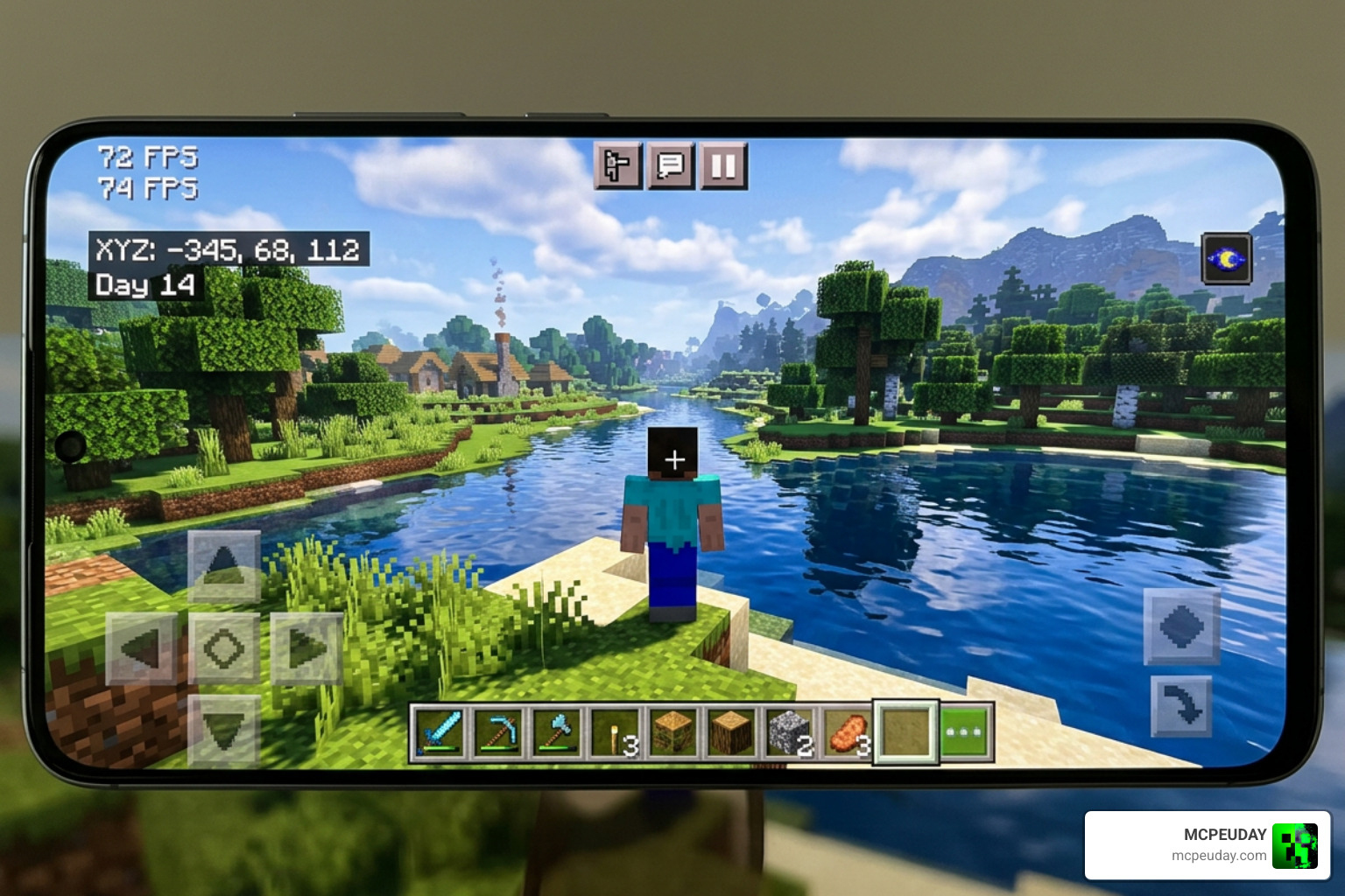 Smooth Minecraft gameplay FPS counter with Vibrant Lumina Shader active Smooth Minecraft gameplay FPS counter with Vibrant Lumina Shader active