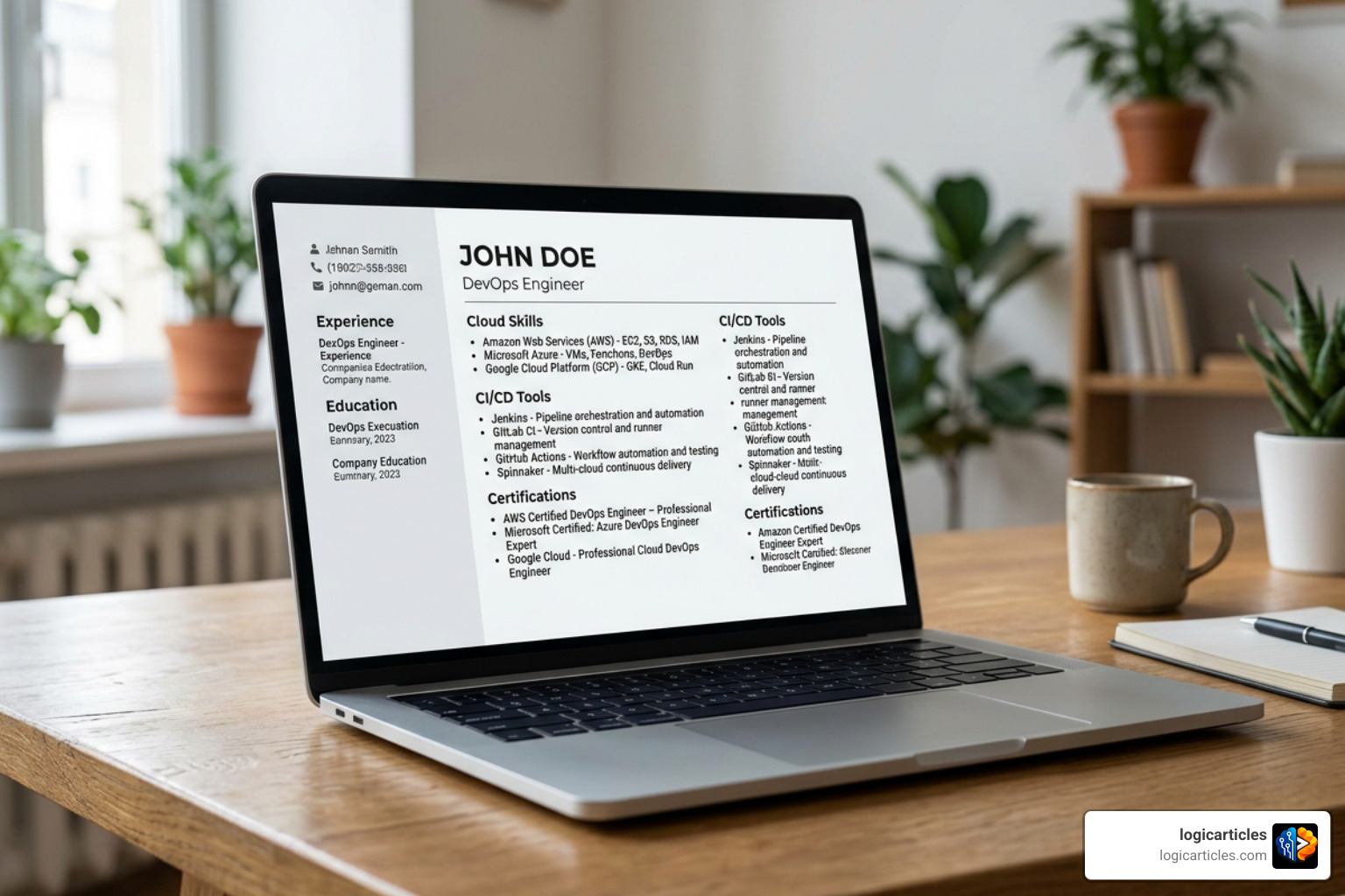Optimized resume layout for DevOps showing cloud skills, CI/CD tools, and certifications Optimized resume layout for DevOps showing cloud skills, CI/CD tools, and certifications