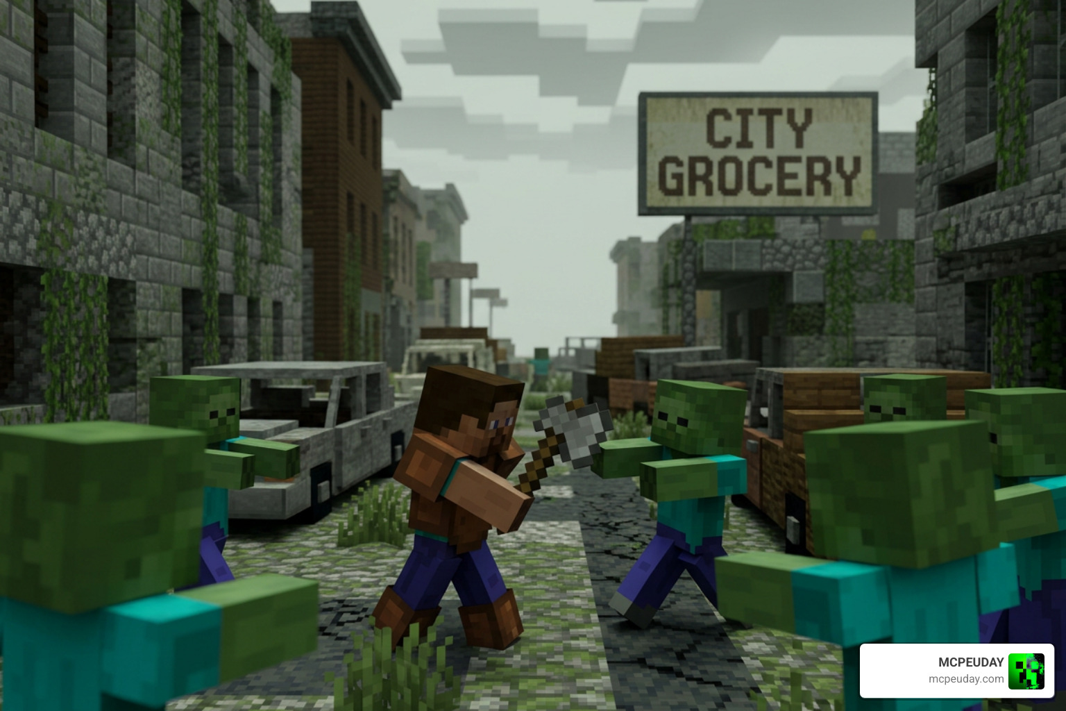 True Survival Addon Minecraft Bedrock zombie apocalypse