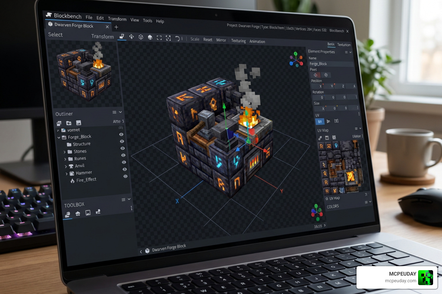 Developing a custom 3D model for a Minecraft addon inside the Blockbench interface Developing a custom 3D model for a Minecraft addon inside the Blockbench interface