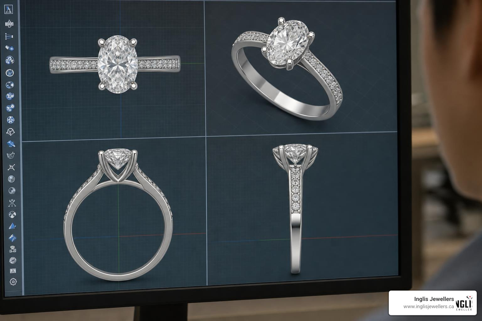 3D CAD model of a bespoke ring design 3D CAD model of a bespoke ring design