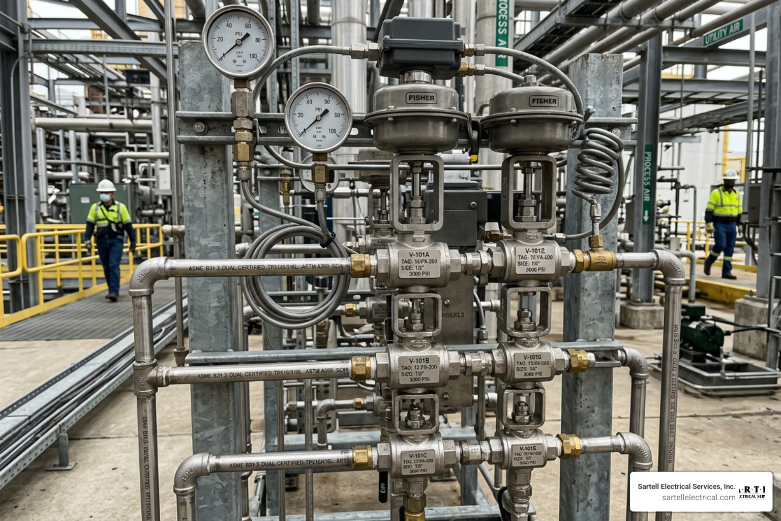 instrument air manifold with control valves and dual-certified stainless steel piping instrument air manifold with control valves and dual-certified stainless steel piping