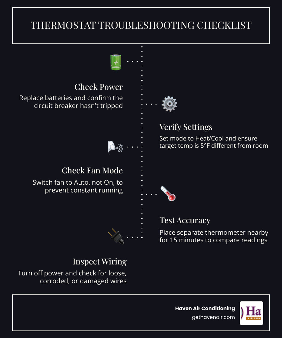 5-step thermostat troubleshooting checklist infographic for homeowners infographic 5-step thermostat troubleshooting checklist infographic for homeowners infographic