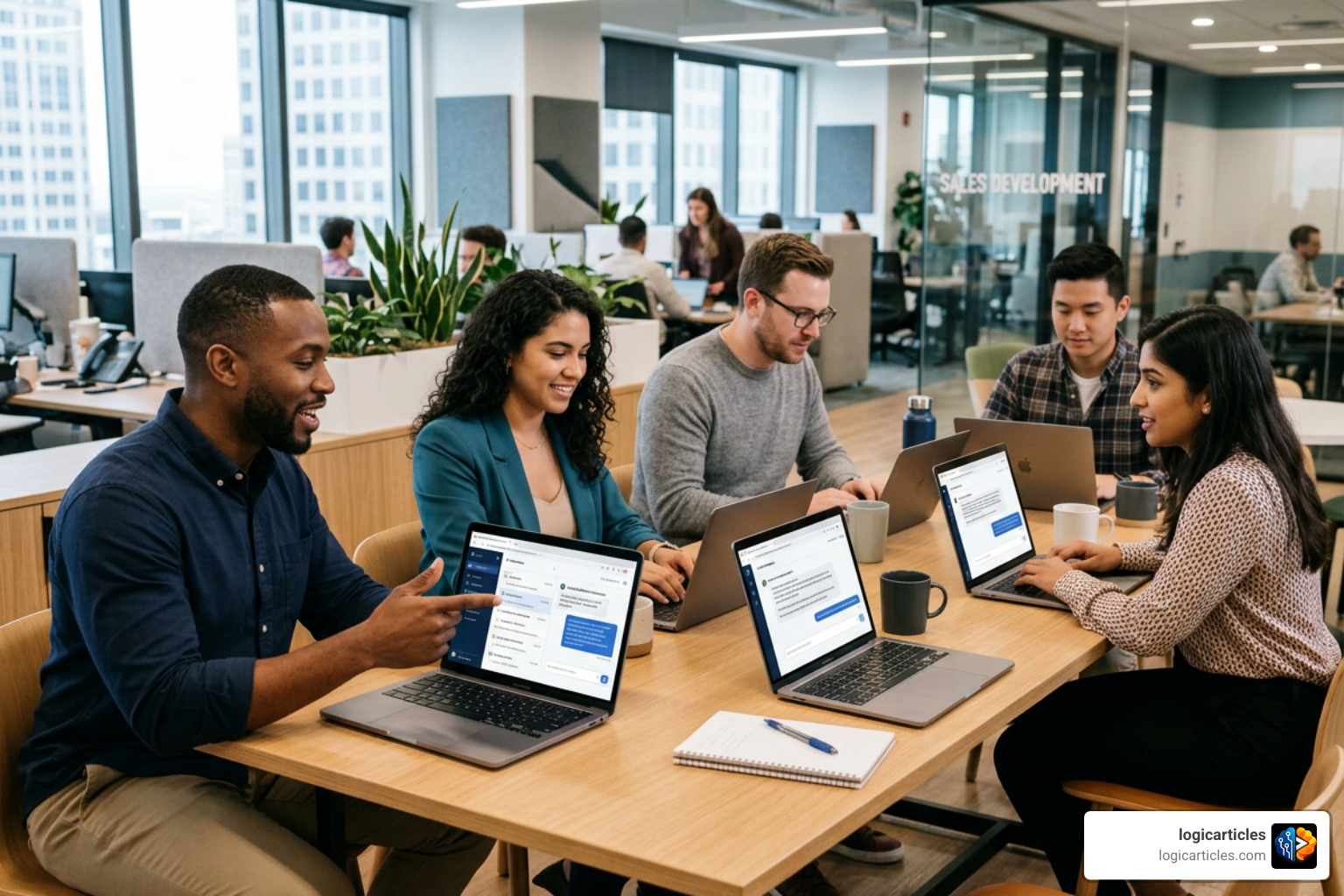 Sales team utilizing conversational AI tools to qualify and nurture leads Sales team utilizing conversational AI tools to qualify and nurture leads