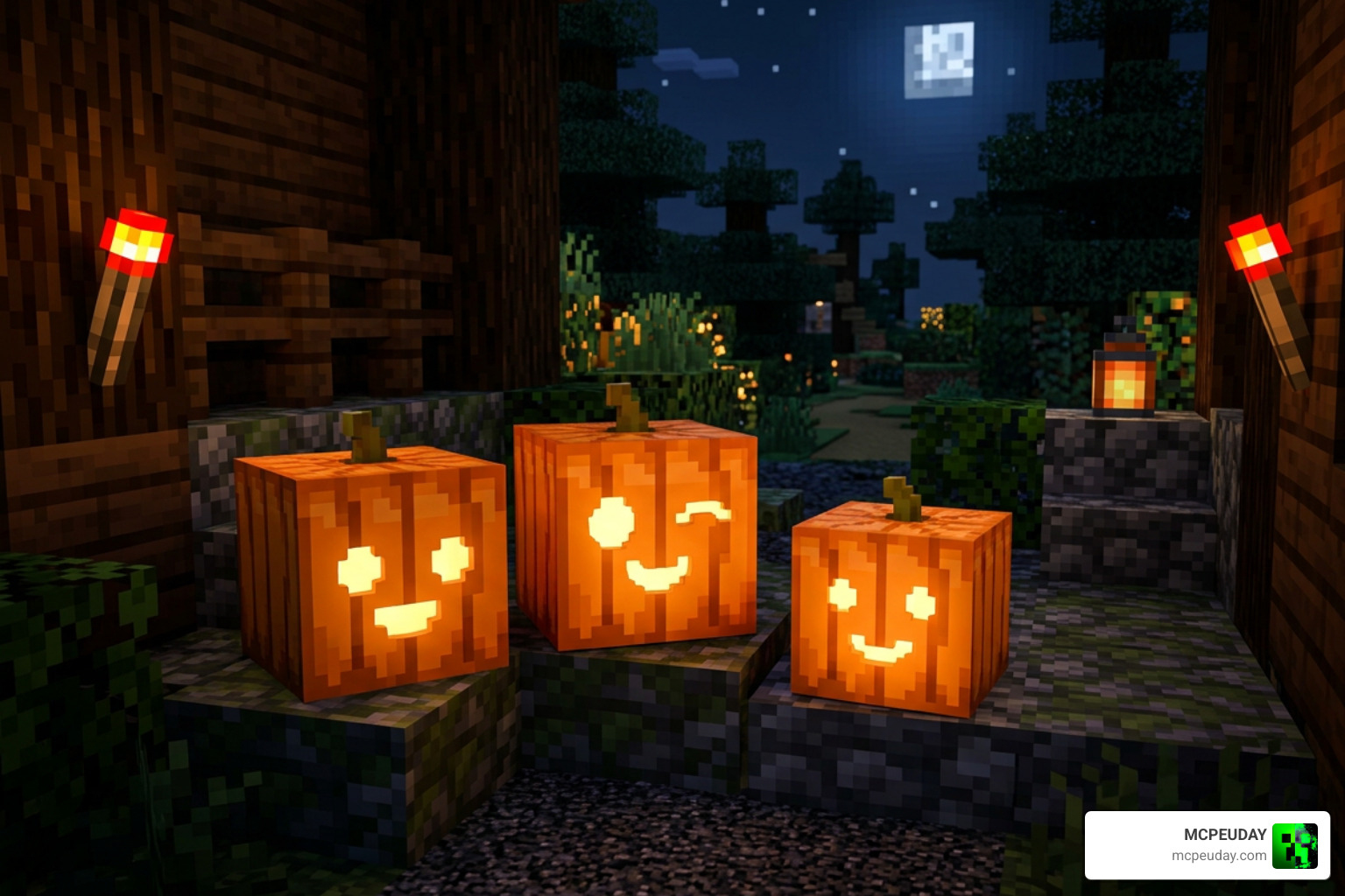 Actions & Stuff Pumpkin Texture Pack spooky pumpkins Minecraft Bedrock Edition