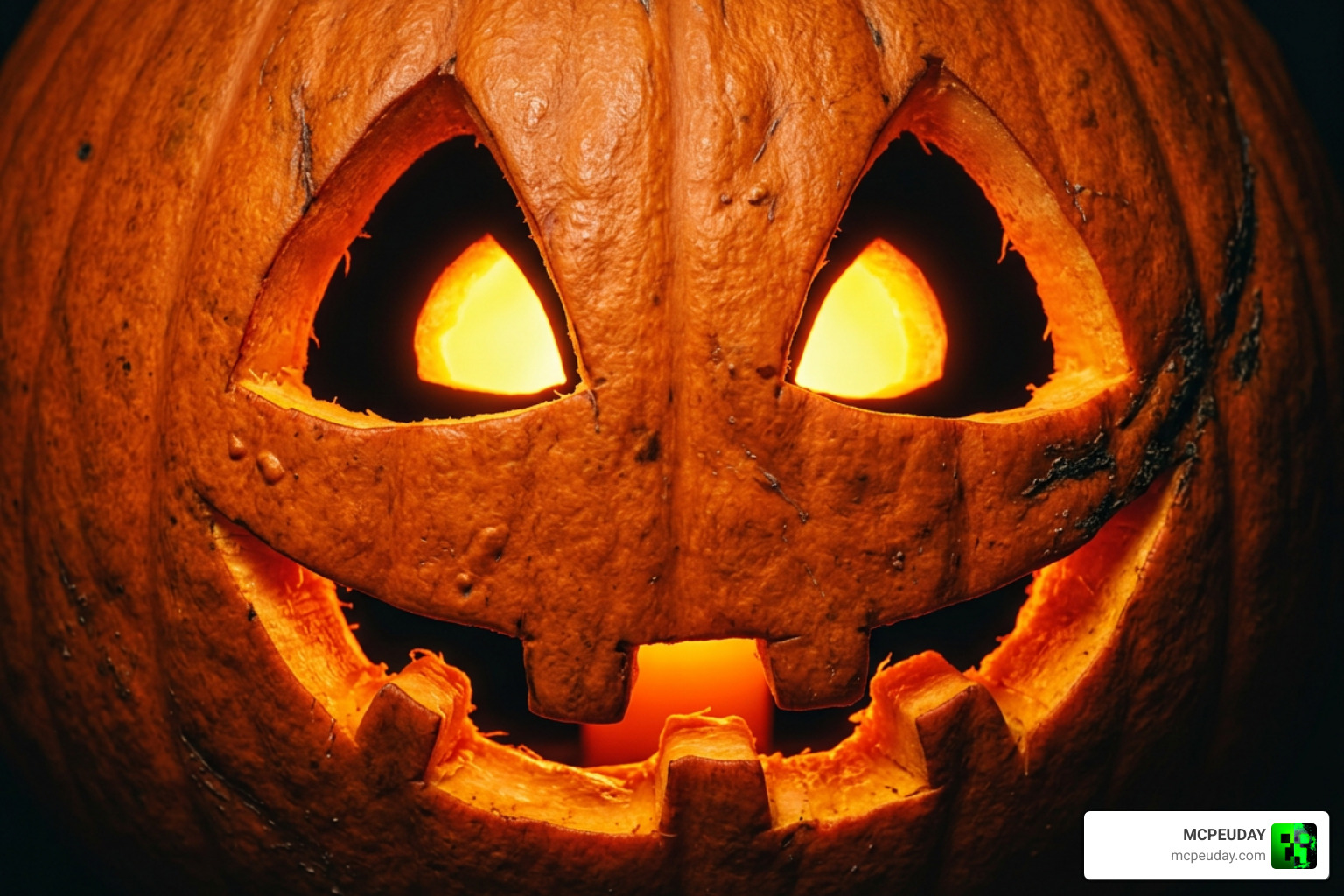 A close-up of the high-resolution 256x256 spooky pumpkin textures