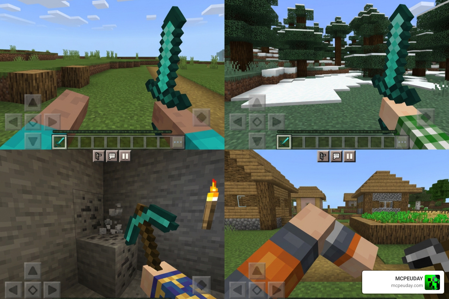Xnova Model hand styles and holding animations in Minecraft Bedrock