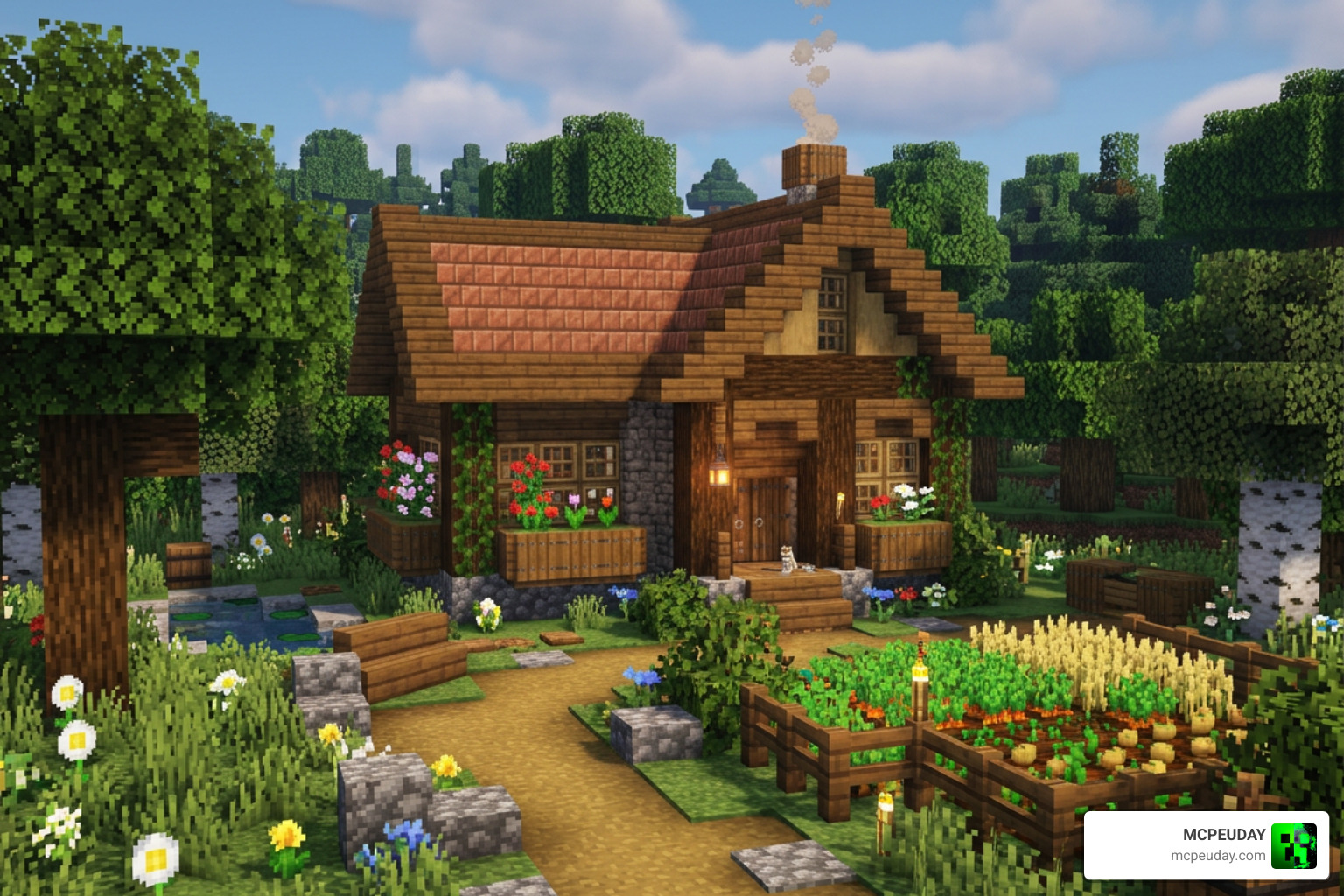 Mizuno's 16 Craft texture pack Minecraft world showcase cottagecore