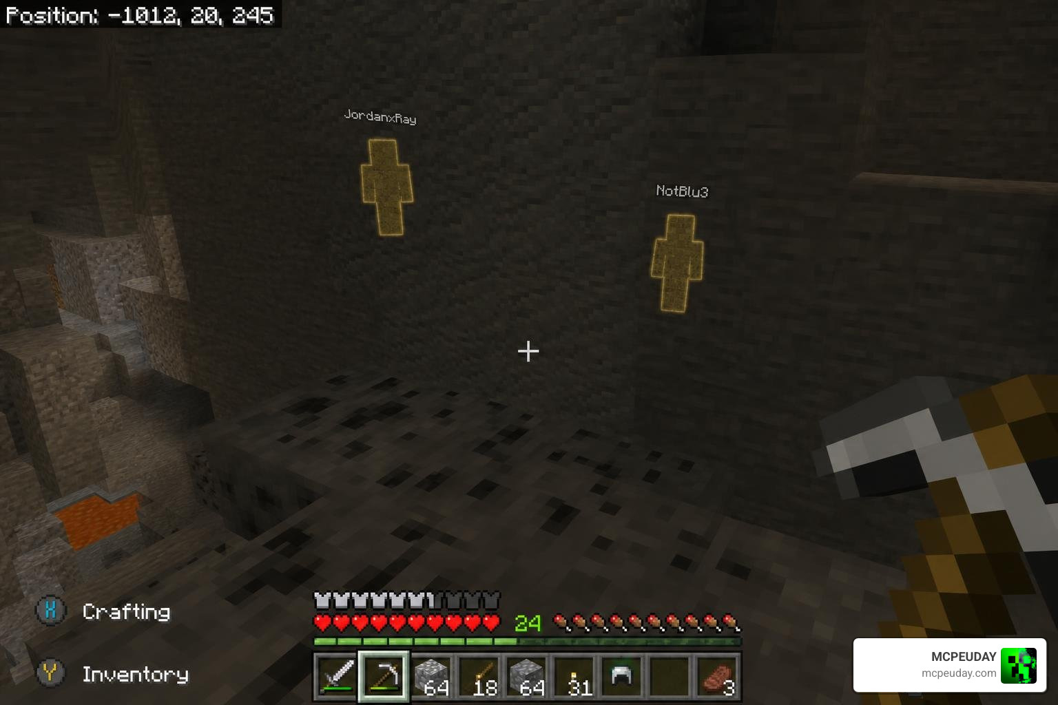 ESP Texture Pack Minecraft Bedrock entity detection through blocks