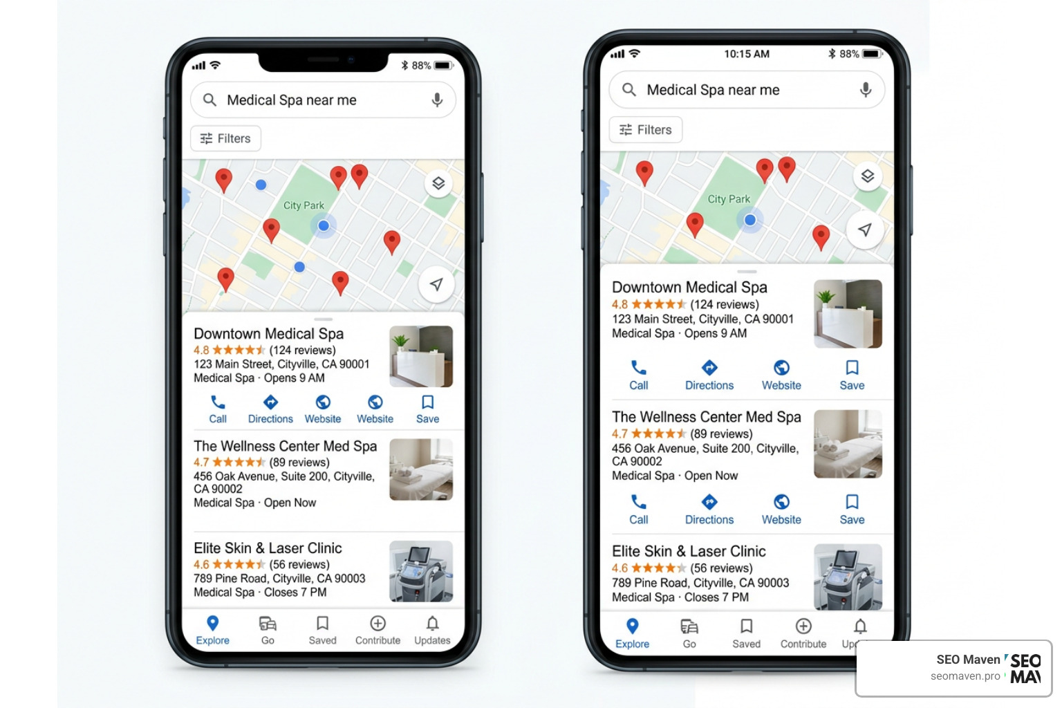Google Local 3-Pack ranking for medical spa search Google Local 3-Pack ranking for medical spa search