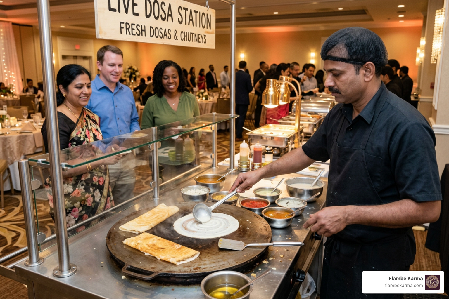 live dosa counter at an event