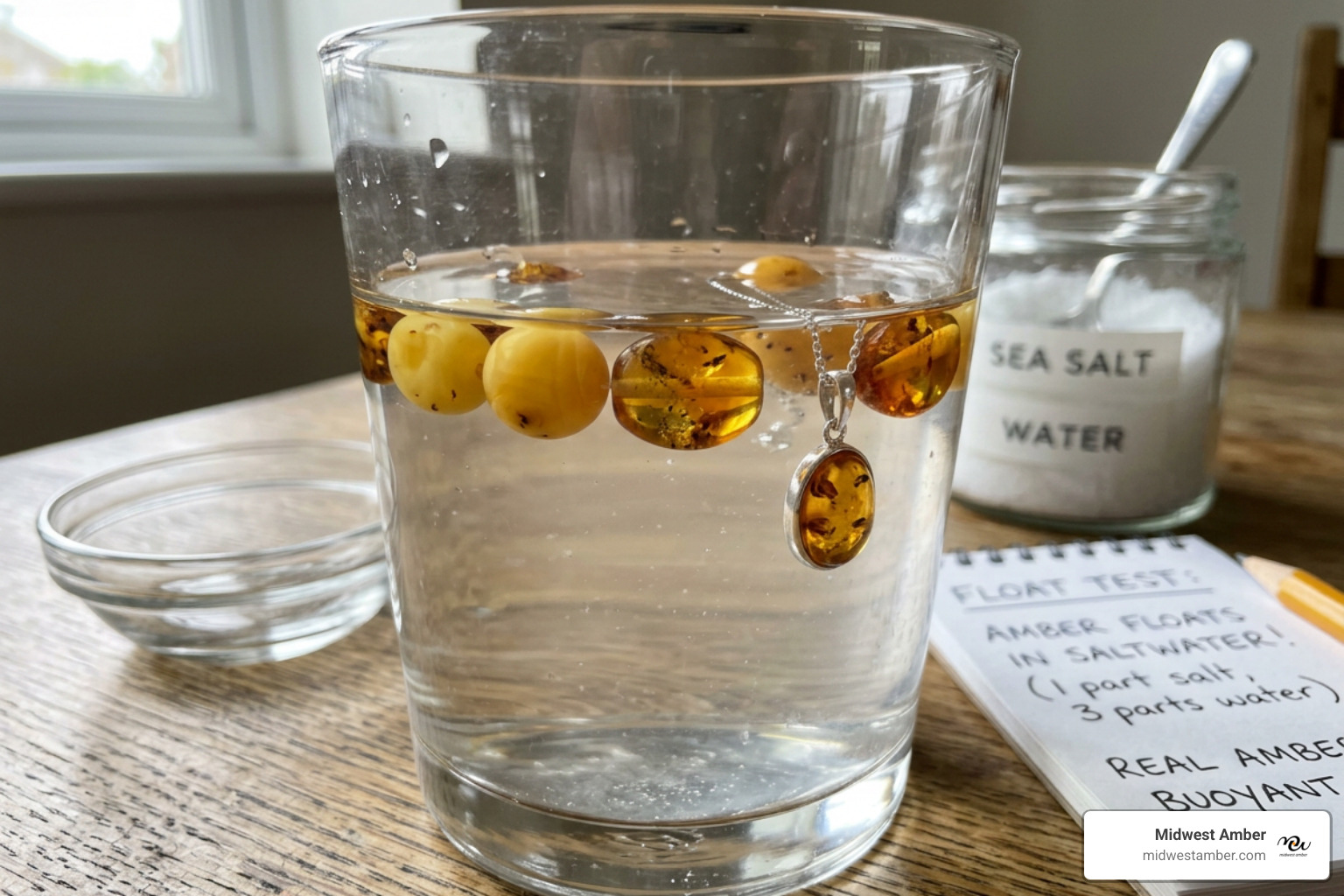 saltwater float test for amber