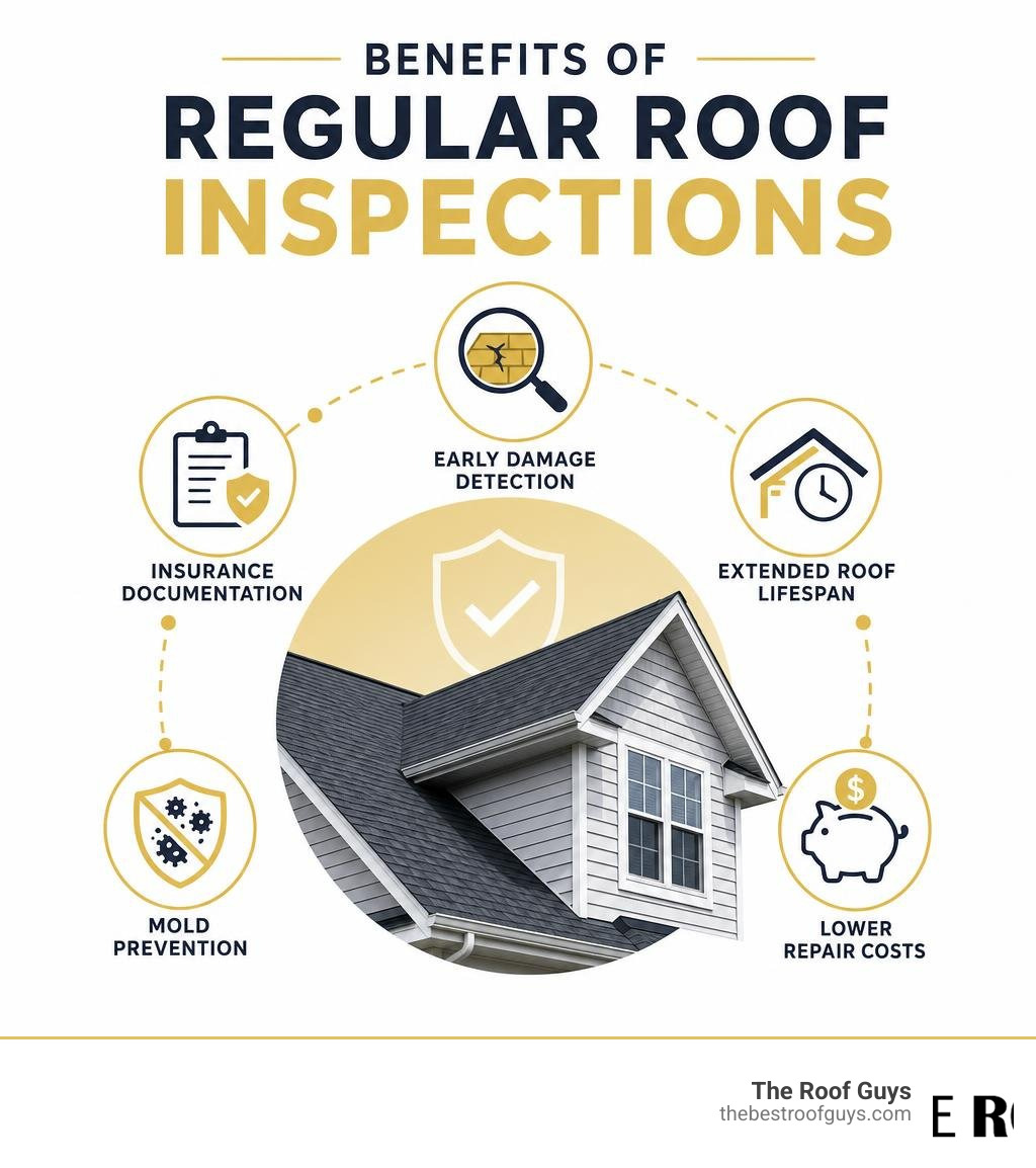 Benefits of regular roof inspections: early damage detection, insurance documentation, extended roof lifespan, mold Benefits of regular roof inspections: early damage detection, insurance documentation, extended roof lifespan, mold