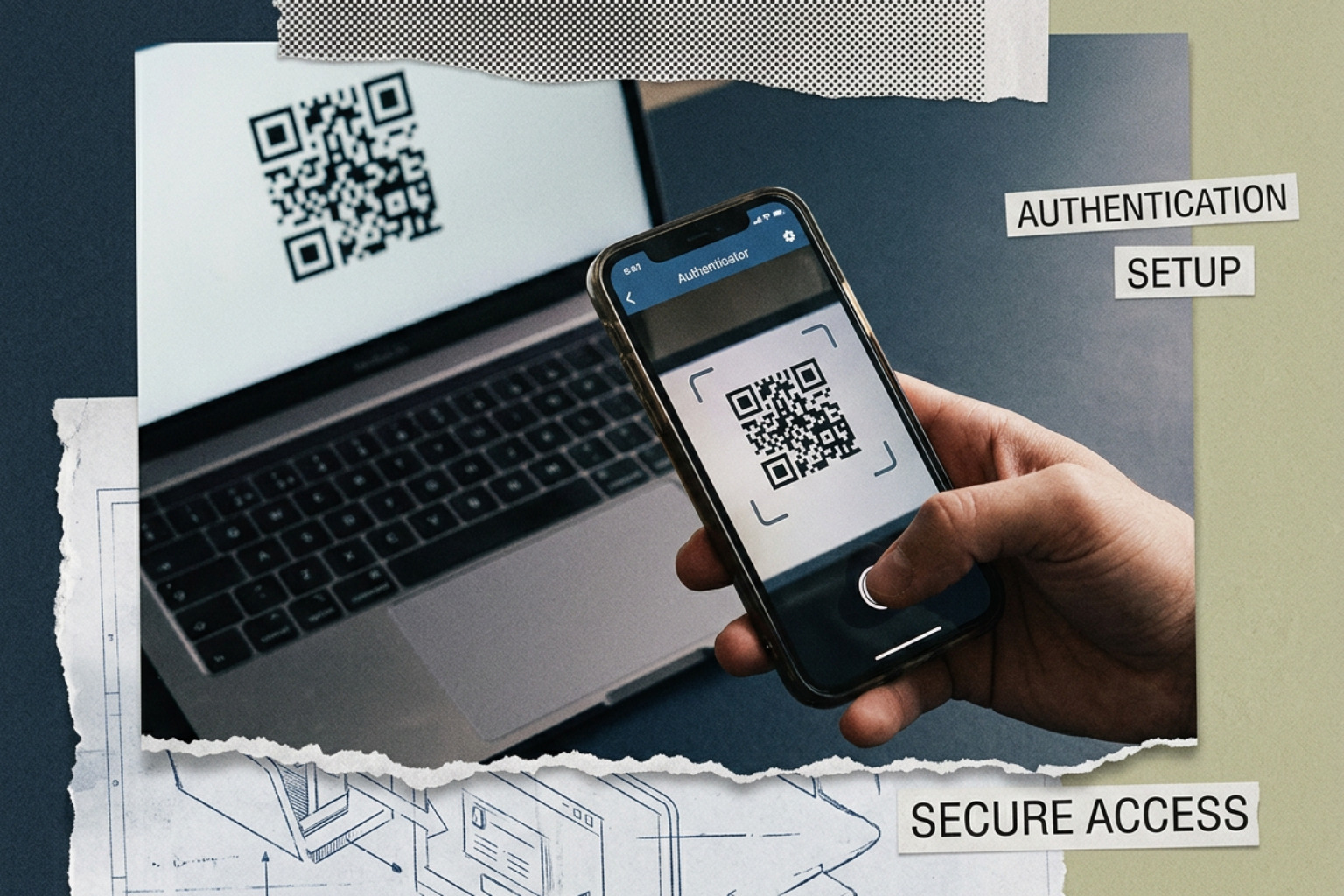 scanning a QR code with an authenticator app