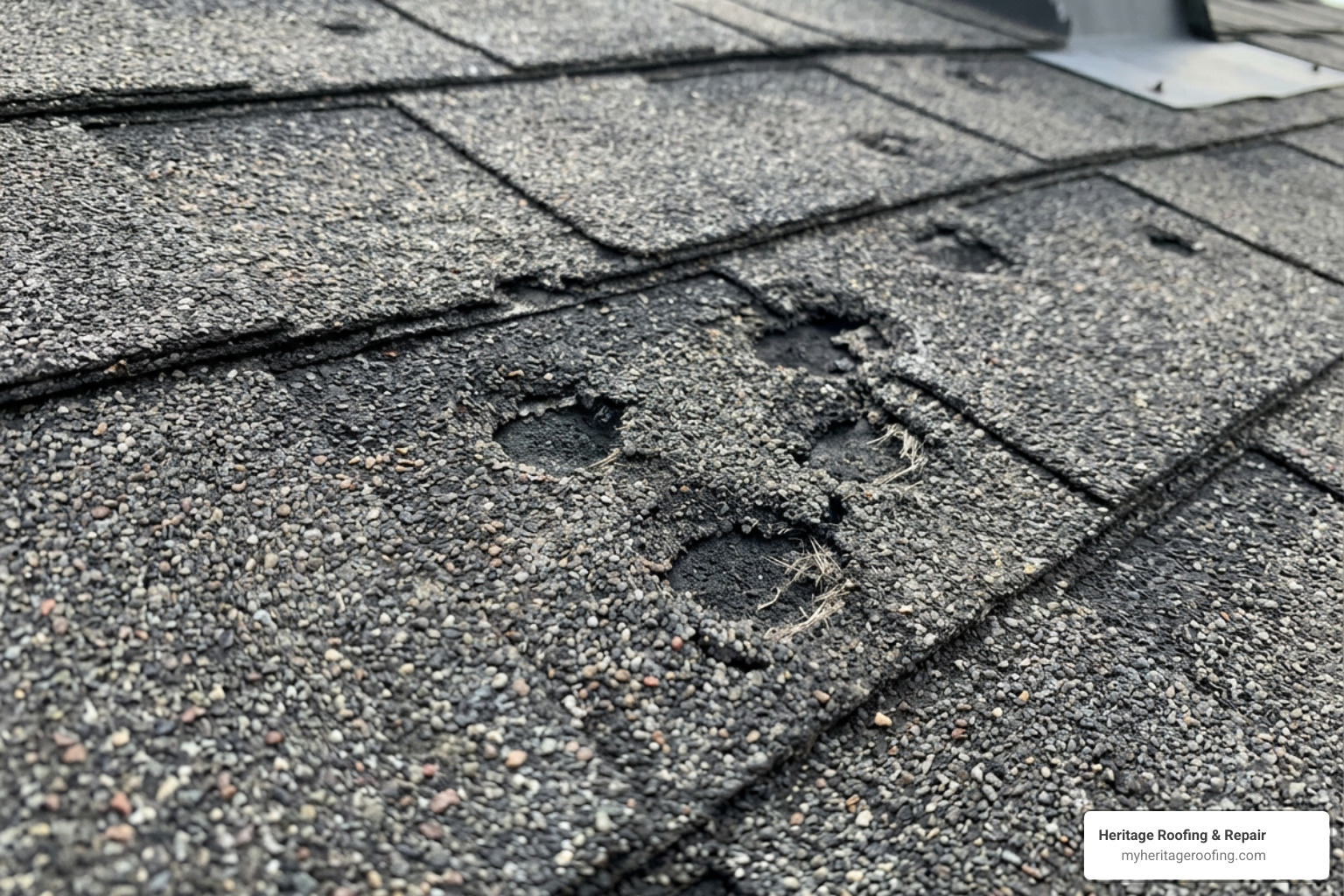 hail impact on asphalt shingles