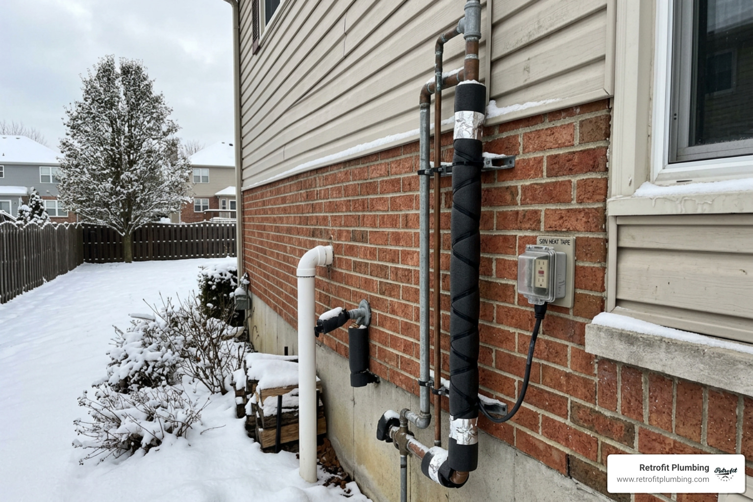 outdoor plumbing lines with heat tape outdoor plumbing lines with heat tape