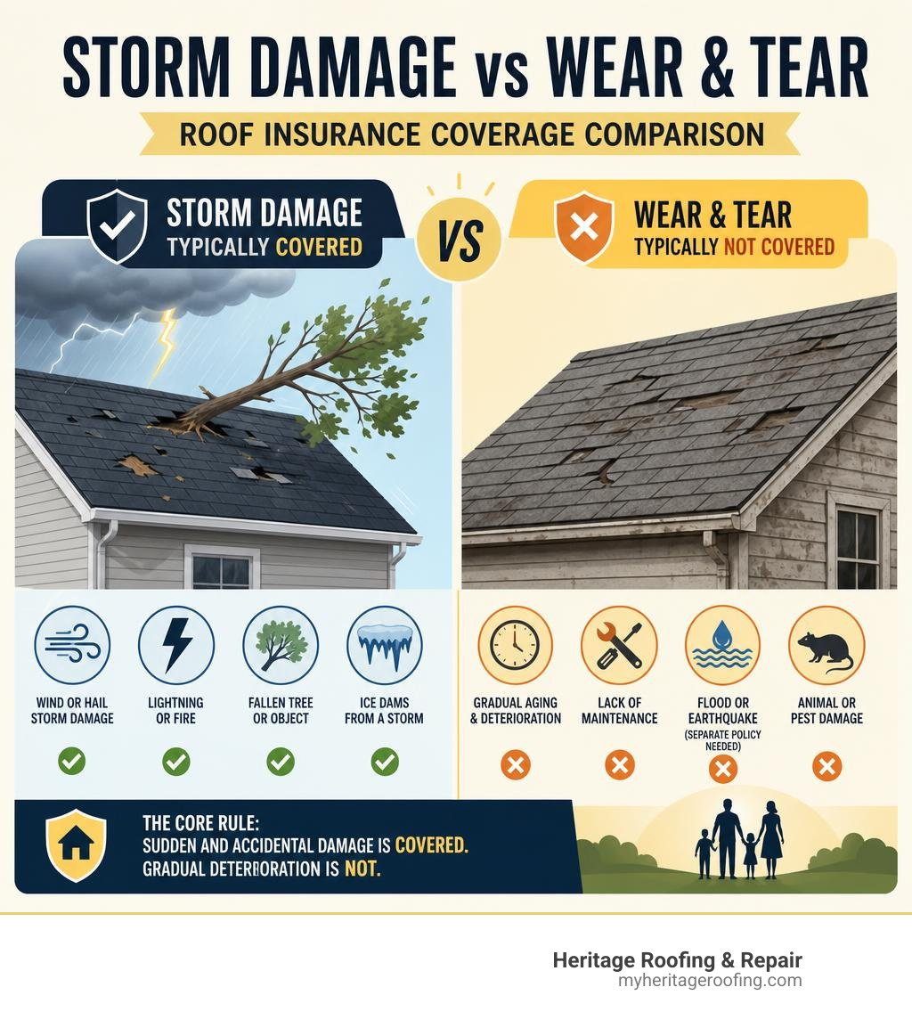 Infographic: storm damage vs wear and tear roof insurance coverage comparison infographic Infographic: storm damage vs wear and tear roof insurance coverage comparison infographic