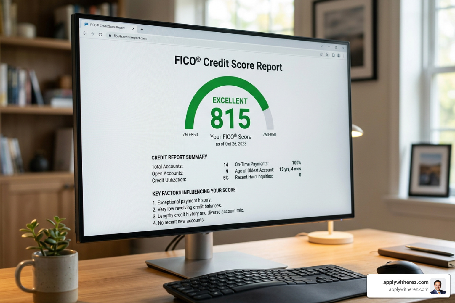credit score chart showing excellent credit