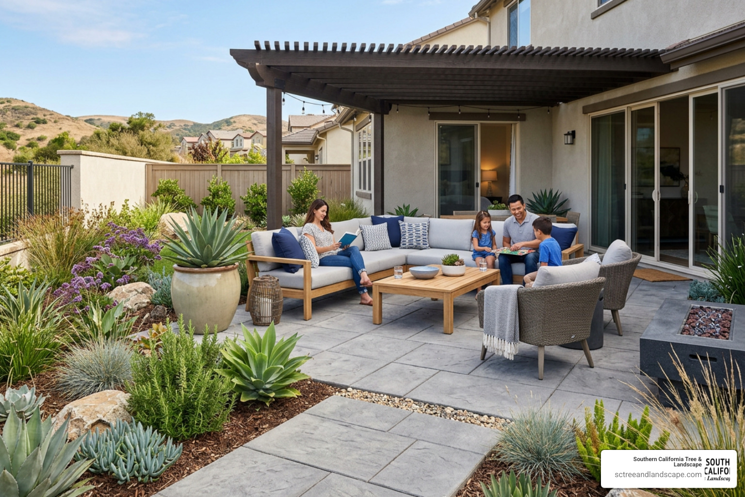modern stone patio in South Bay CA modern stone patio in South Bay CA