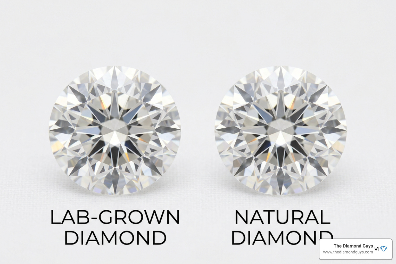 Side-by-side comparison of lab-grown and natural diamonds Side-by-side comparison of lab-grown and natural diamonds