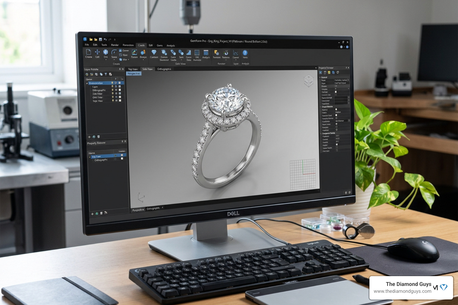 3D CAD jewelry design on a computer screen 3D CAD jewelry design on a computer screen