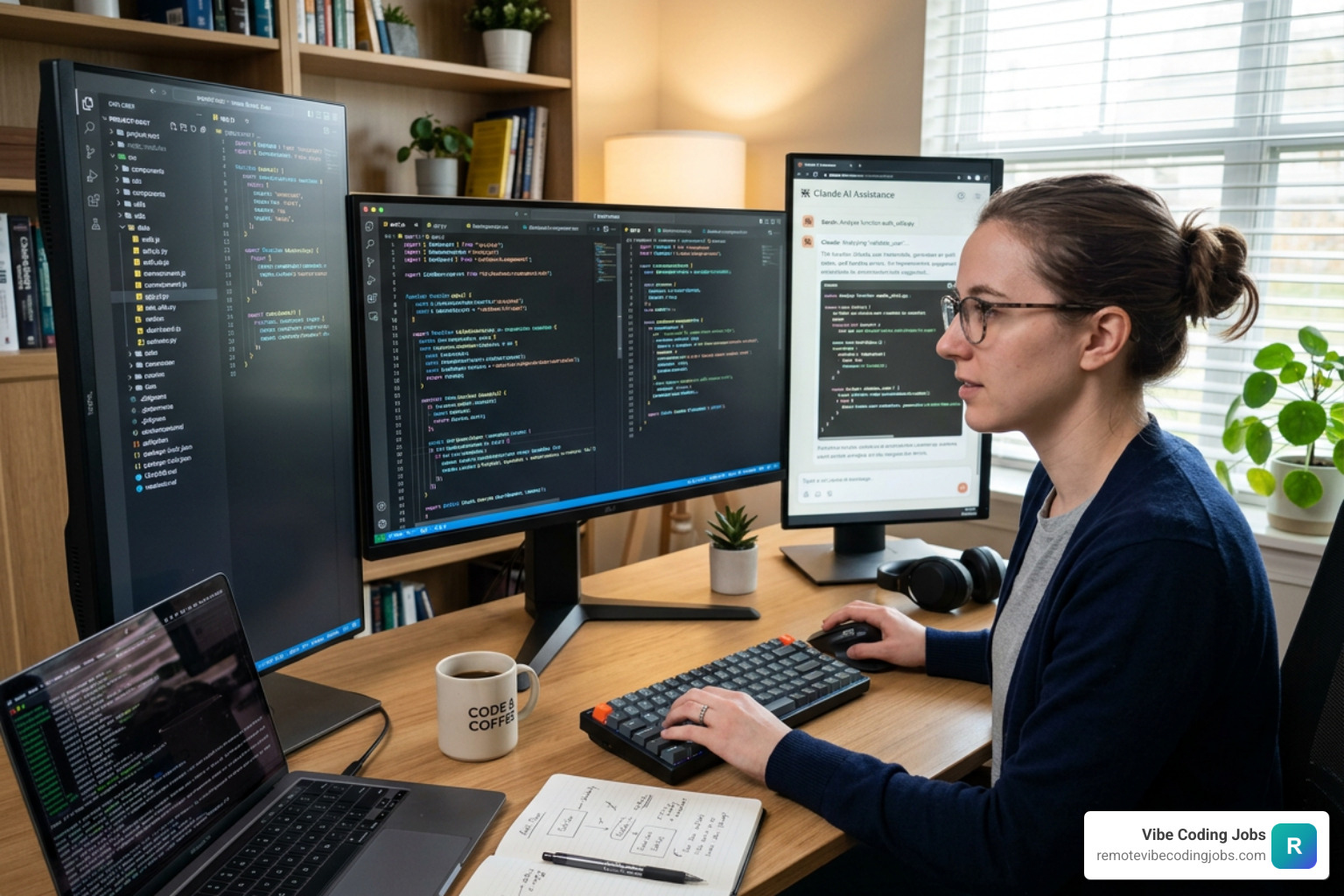 A developer visualizing a complex multi-file codebase structure analyzed by Claude