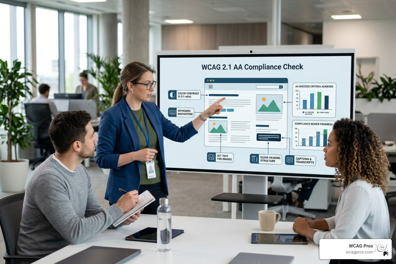 An overview of the web accessibility testing process showing automated scans, manual code reviews, and user testing An overview of the web accessibility testing process showing automated scans, manual code reviews, and user testing