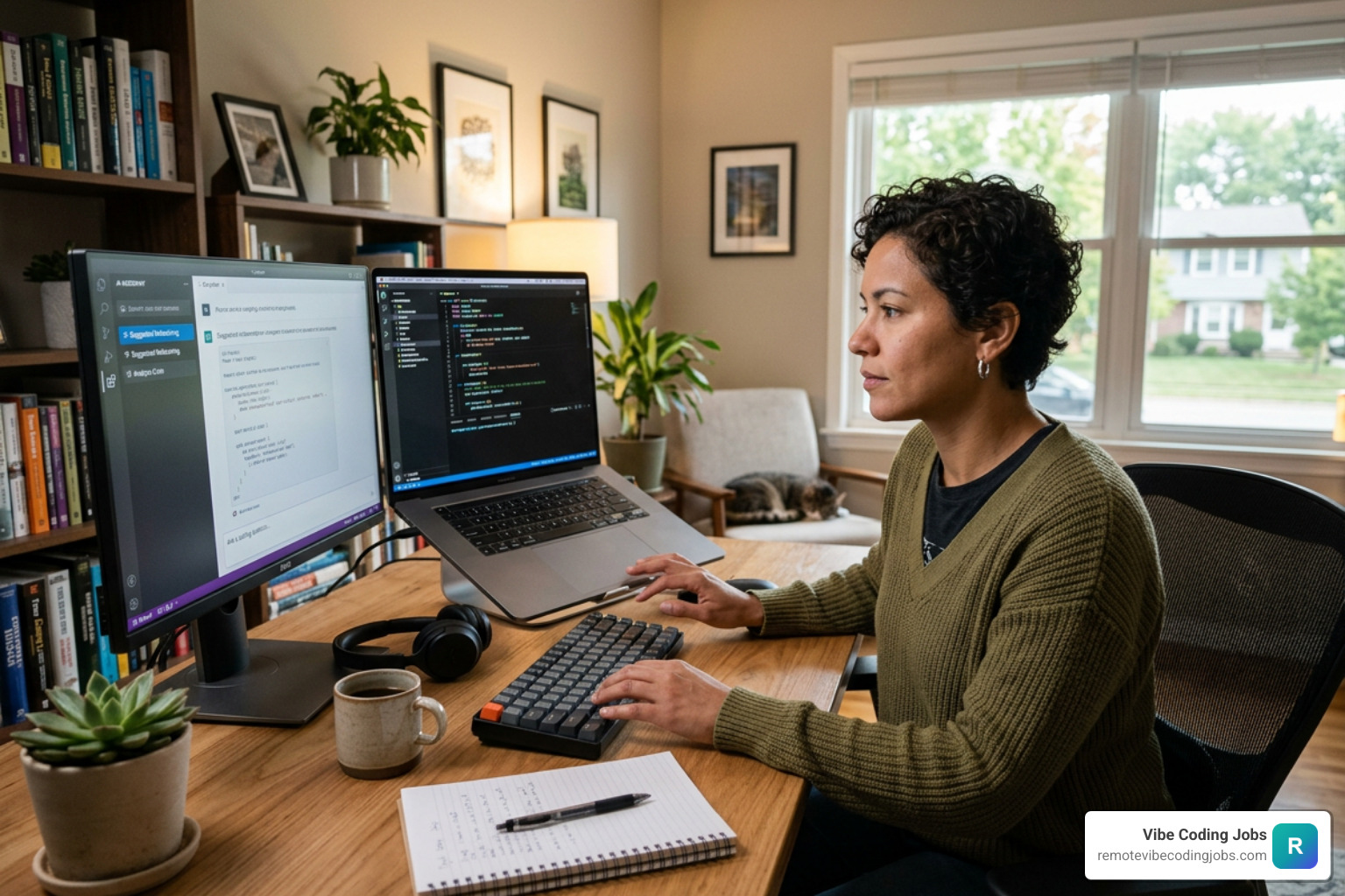 developer using AI coding assistants in an async environment