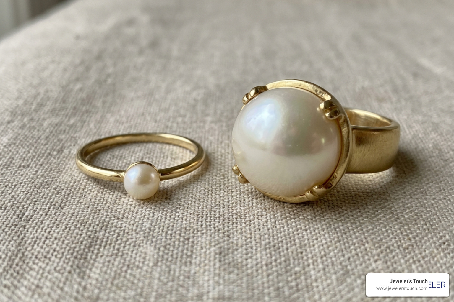 Standard pearl vs large statement pearl size comparison