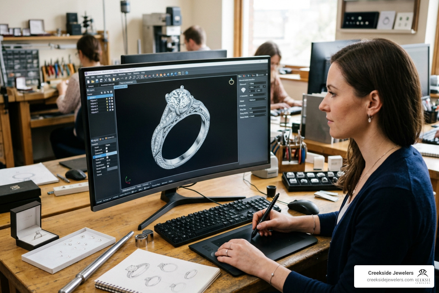 3D CAD model of a custom ring