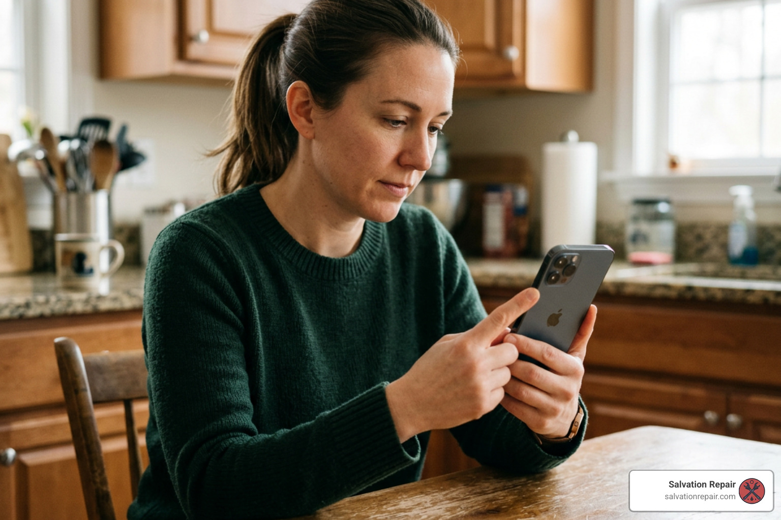 User performing a force restart on an iPhone User performing a force restart on an iPhone