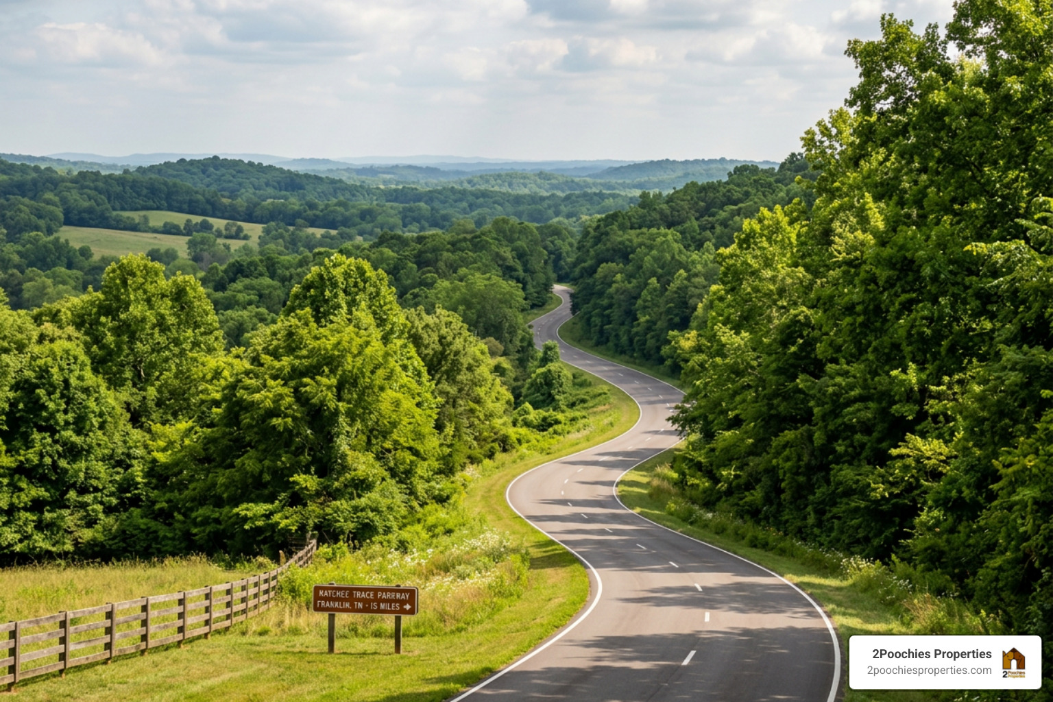 scenic Natchez Trace Parkway near Franklin TN