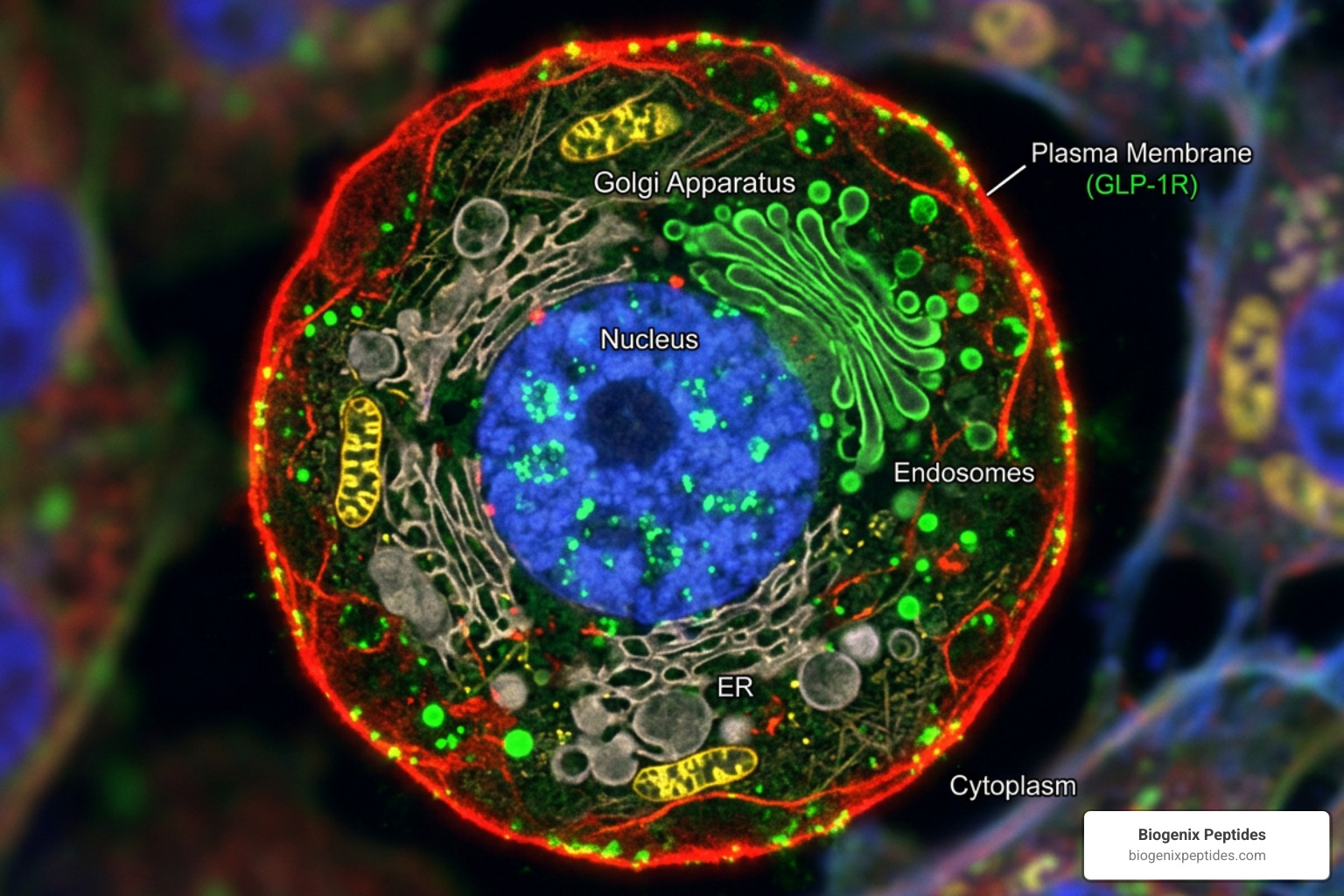 Subcellular localization of GLP-1 receptor