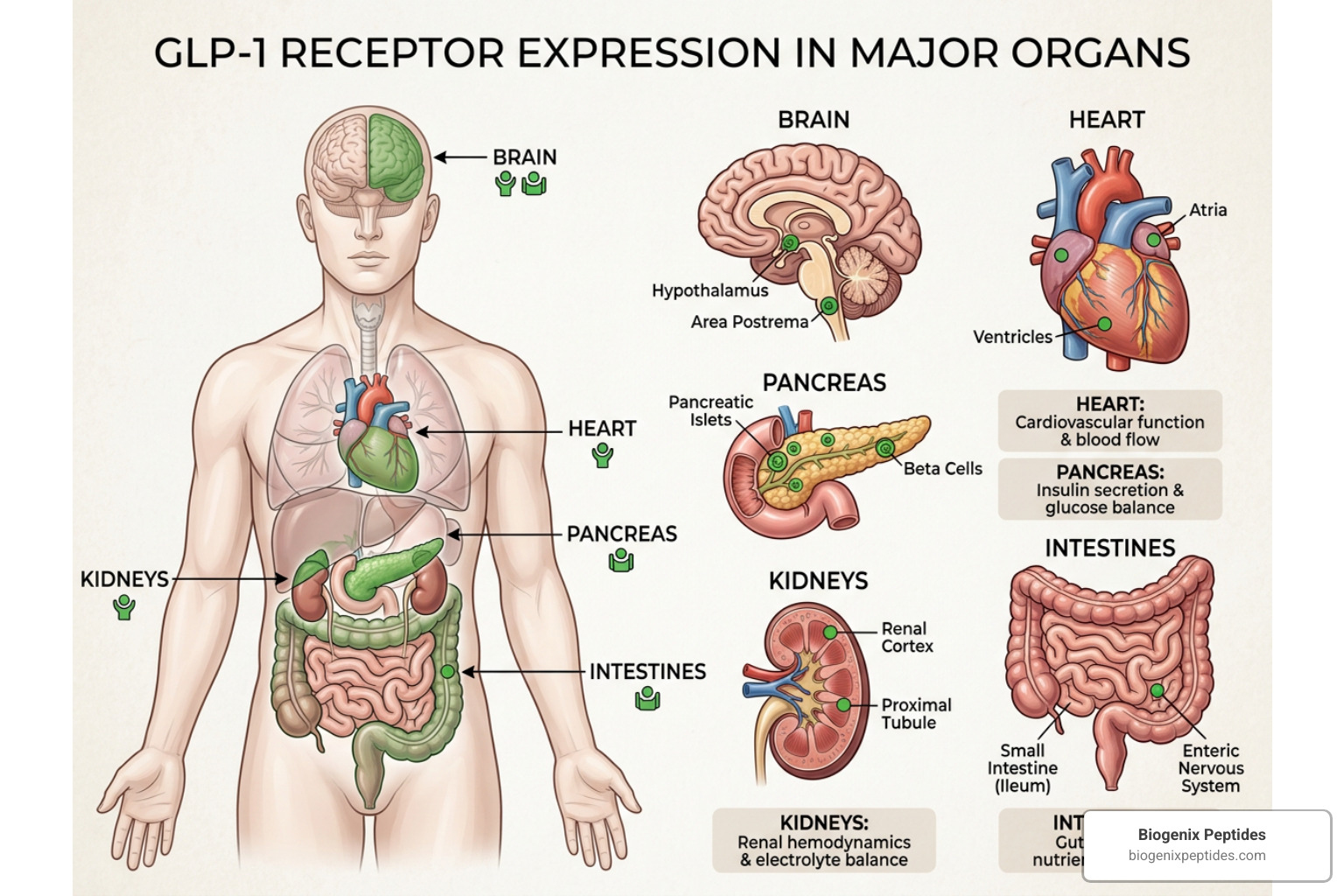Mapping GLP-1 receptor expression across tissues