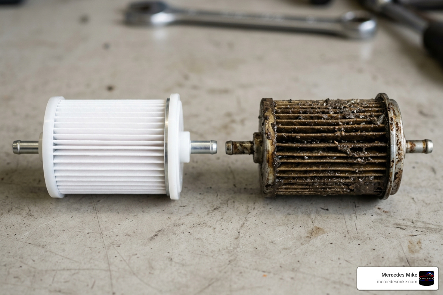 clogged fuel filter versus a clean fuel filter clogged fuel filter versus a clean fuel filter