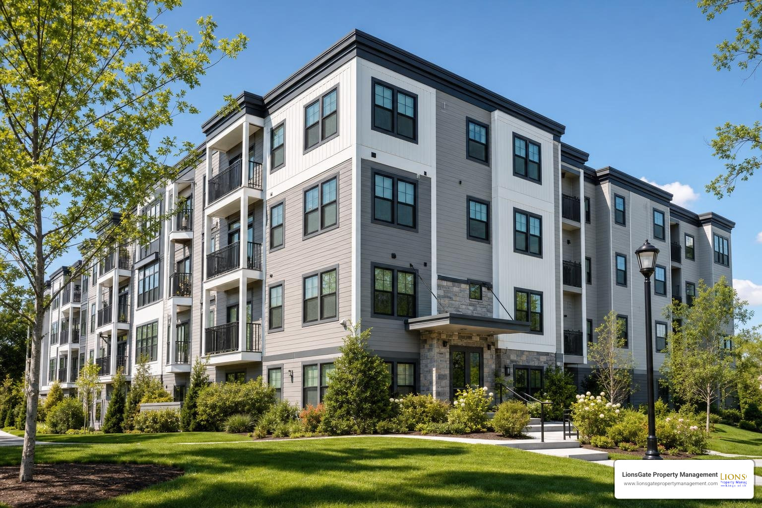 A modern apartment building in Rhode Island representing stable rental income A modern apartment building in Rhode Island representing stable rental income