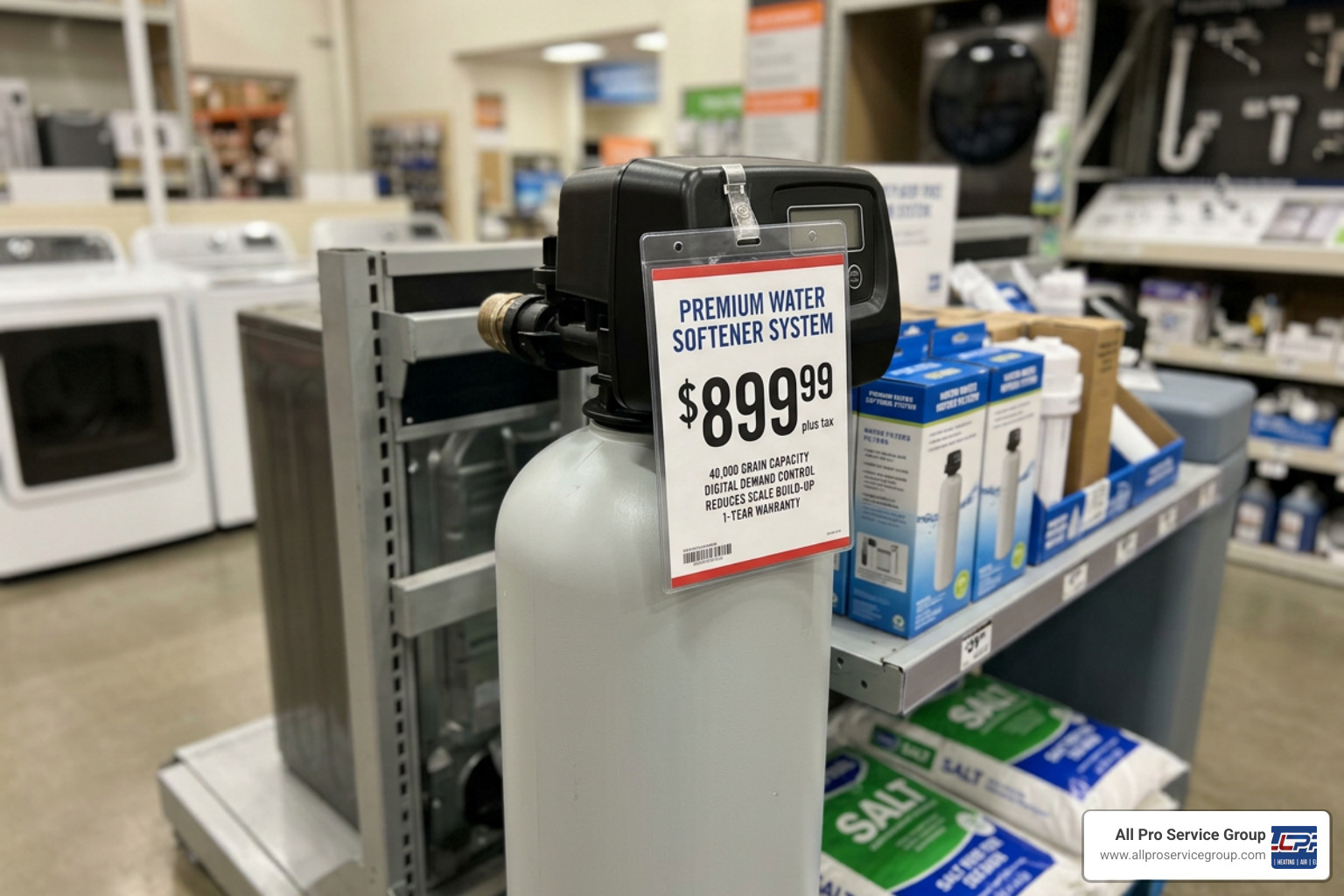 water softener price tag