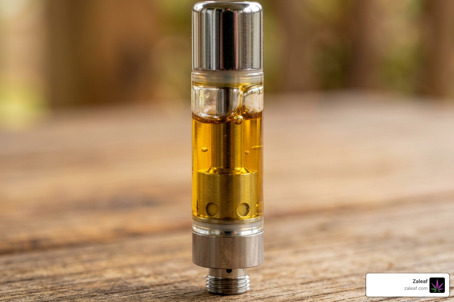 golden live resin oil inside a glass cartridge